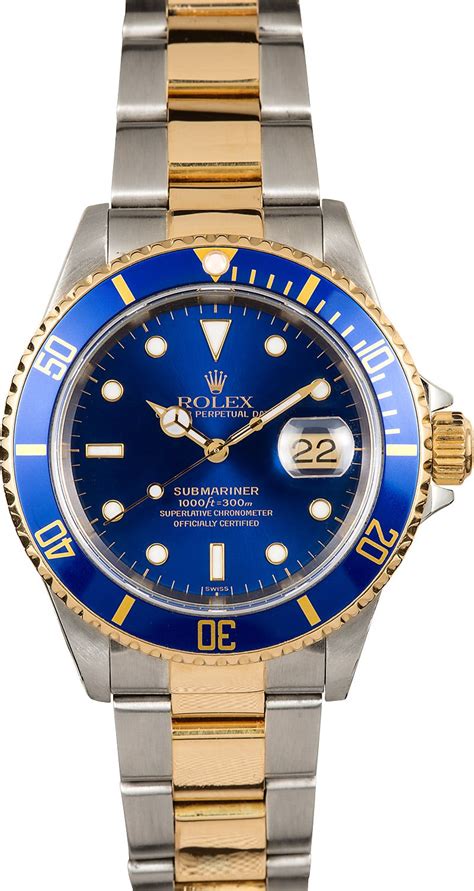 rolex blue face two tone|rolex two tone blue submariner.